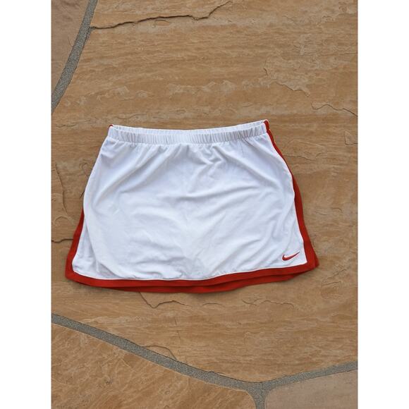 Nike Dresses & Skirts - Nike Dri-Fit Skort Women's XS White Red Swoosh A-line Stretch Standard Fit